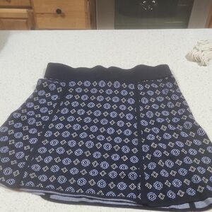 LOFT Blue and White Textured Skirt
